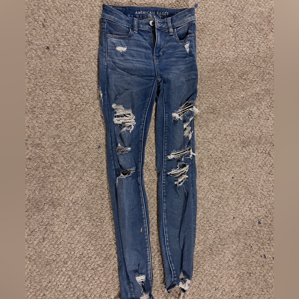 American Eagle ripped skinny jeans